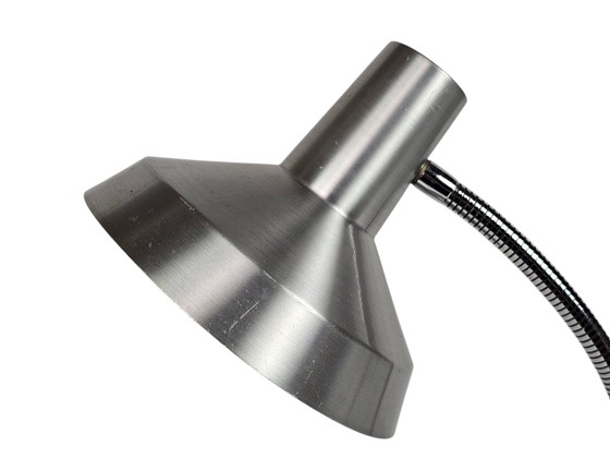 Image 1 of Hala Zeist - lampada da tavolo con collo regolabile - metallo - cromato - alluminio - anni '70