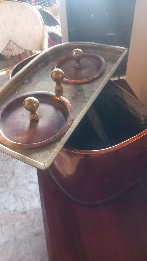 Image 1 of 19e-eeuwse koperen haardketel