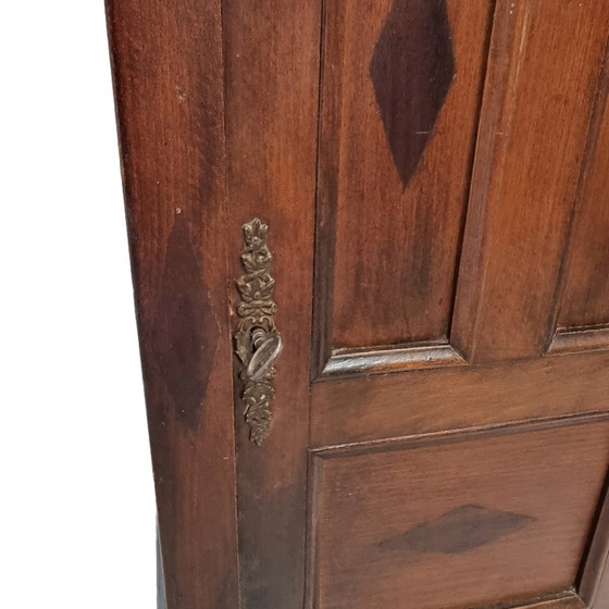 Image 1 of Antiek Frans mahonie hangkastje met ruiten, circa 1870