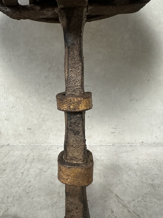 Image 1 of Antique Spanish Brutalist table lamp - wrought iron