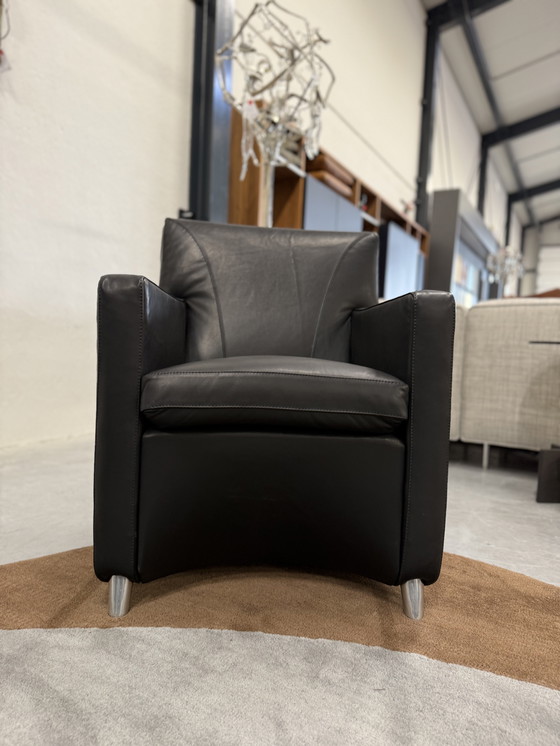 Image 1 of Sillón Leolux Dolcinea de piel negra