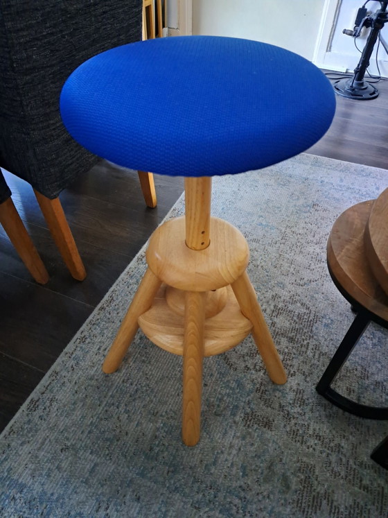 Balimo Wood Ergonomic Stool / Balance Stool, Blue (Sitting Trainer), Office chairs (photo 3 of 9)