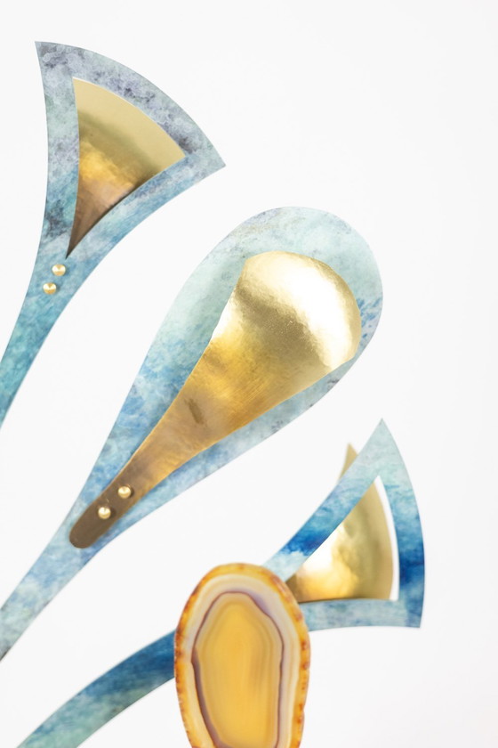 Image 1 of Lampe-Sculpture With Agates - Work by Artisan d'Art