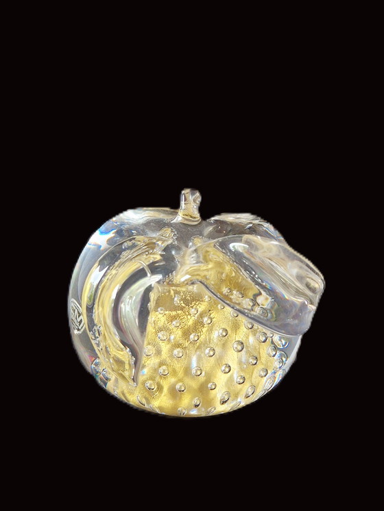 Image 1 of FM Konstglas - Manzana maciza con polvo de oro