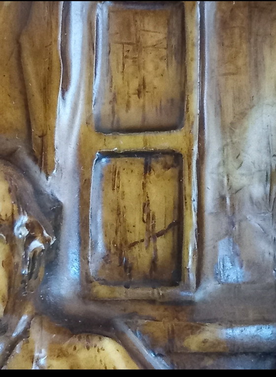 Image 1 of LOTTO: 2 BASSORILIEVI "BOIS SIC" - SCENE DI VITA CONTADINA (ANNI '70) Firmati