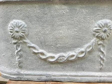 Großer gusseiserner Pflanzkübel grau Jardiniere, Gusseisen, Eisen, Vintage (Foto 7 von 9)