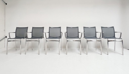 Set of 6 Big Frame 44 chairs by Alberto Meda for Alias, after 2000