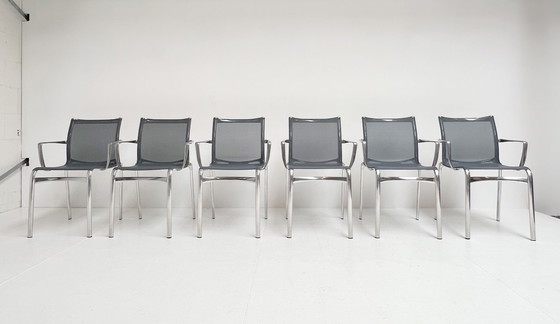 Image 1 of Set of 6 Big Frame 44 chairs by Alberto Meda for Alias, after 2000