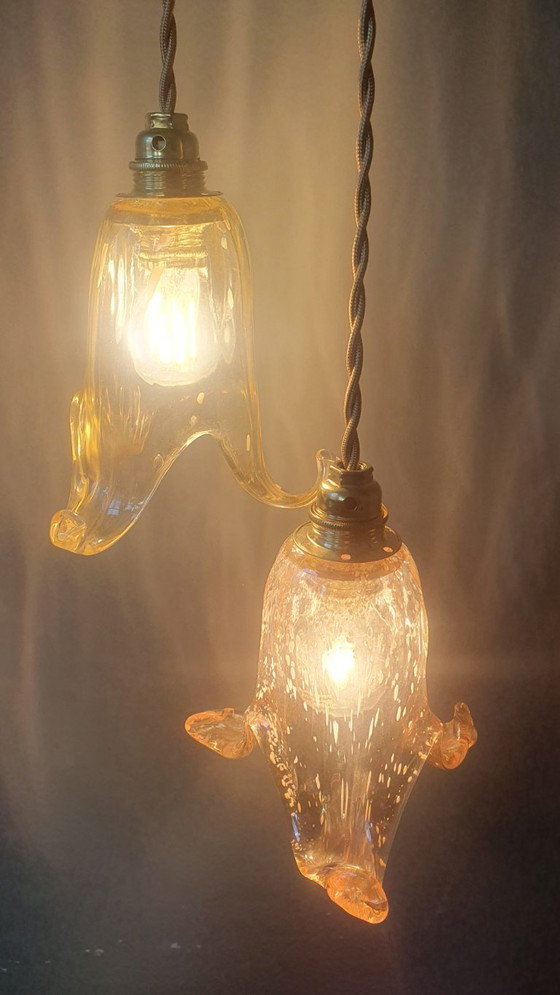 Image 1 of Set di 2 lampade a sospensione vintage di Murano - Italia - Murano