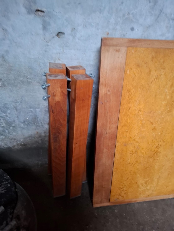 Image 1 of Beech dining table with inlaid sunny marmoleum: Richard Hutten