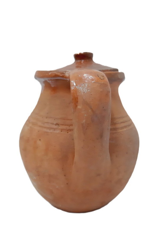 Image 1 of Pot en terre cuite rustique vintage avec couvercle