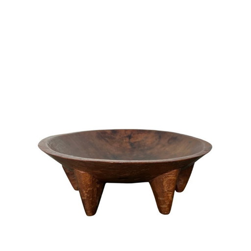 Bol Tanoa sur 6 pieds - objet rituel sculpté à la main, Fidji, vers 1950