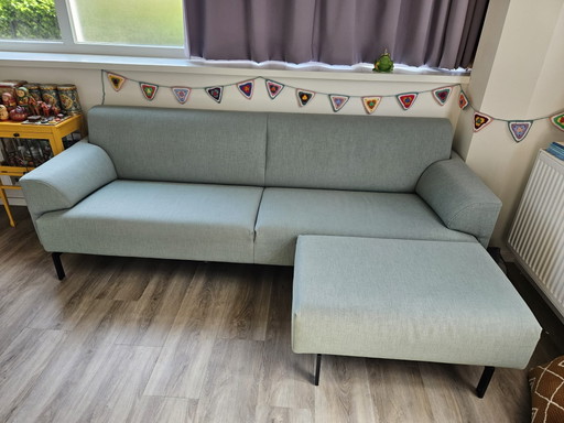 Rolf Benz 4-Sitzer-Sofa 245 cm mit Hocker in Mintgrün