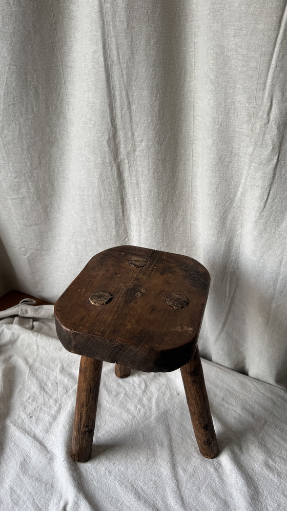 Image 1 of Taburete de ordeño campesino, trípode