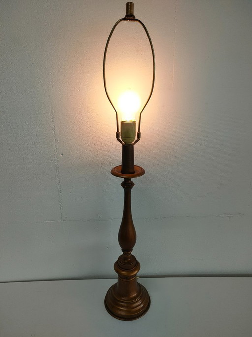 Wooden Florentine Style table lamp '60s (without shade)