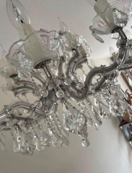 Grande Lampadario con Cristalli e Pezzi di Ricambio – Cristallo, Plastica (photo 4 of 9)