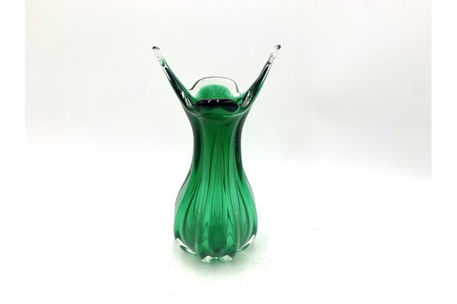 Vase vert Egermann, République tchèque, 1970
