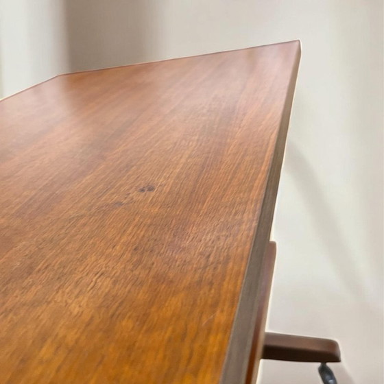 Image 1 of TV stand, wooden table for record player with wheels, made in Germany in the 1960s-1970s