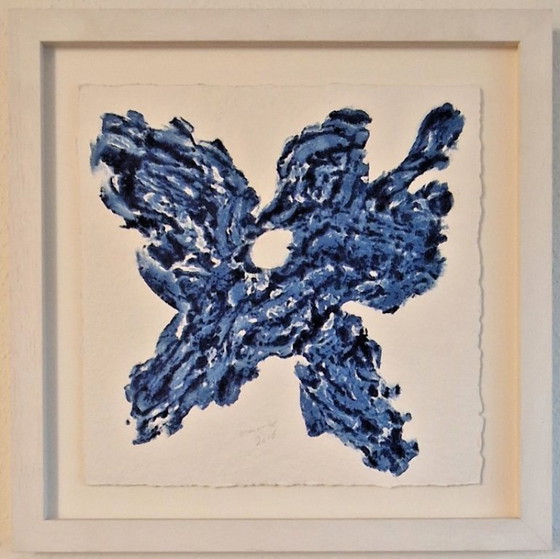 Image 1 of Armando (1929) Farblithografie „Blume III Blau“ Ges Ged Gen