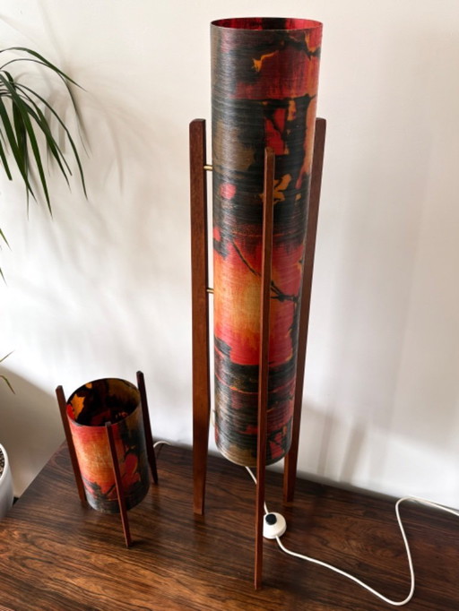 Magnifique et rare ensemble de lampes fusée des années 50/60