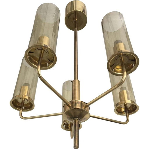 Vintage brass chandelier by AB Markaryd, Sweden 1970