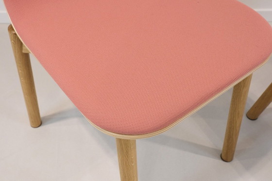 Image 1 of 2x Bogaets Silla de roble con tapicería rosa