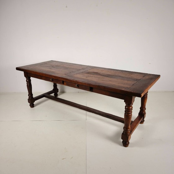 Image 1 of Large French oak monastery table 320/220 cm, early 20th century