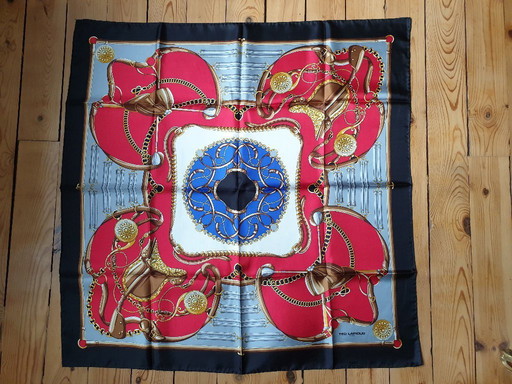 Genuine Ted Lapidus silk square in original pouch