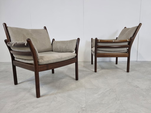 Paire de fauteuils Illum Wikkelso Genius, 1960