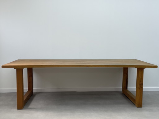Architectural Brutalist Dining Table – Solid Oak – 250 cm