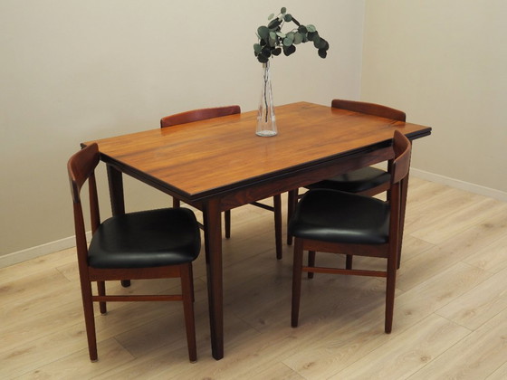 Image 1 of Set van vier teakhouten stoelen, Deens ontwerp, jaren 1960, fabricage: Bruno Hansen, ontwerper: Henning Kjærnulf