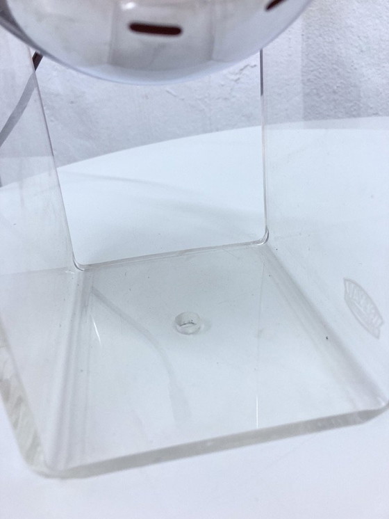 Image 1 of Small space age table lamp made of acrylic and chrome ball lamp 60s 70s