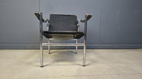 Image 1 of LC-1 Chair in black Ponyskin by Le Corbusier for Cassina 1970s
