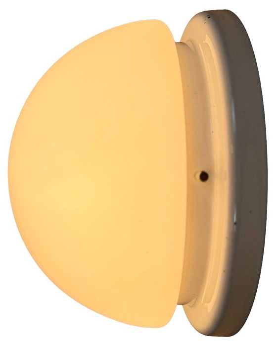 Image 1 of Lampada da soffitto o da parete vintage con vetro opalino, anni '80