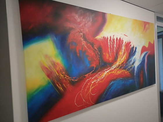 Large Modern Painting "Waves Of Fire" (120x240 Cm!!) – Paintings & Drawings, Canvas (photo 3 of 5)