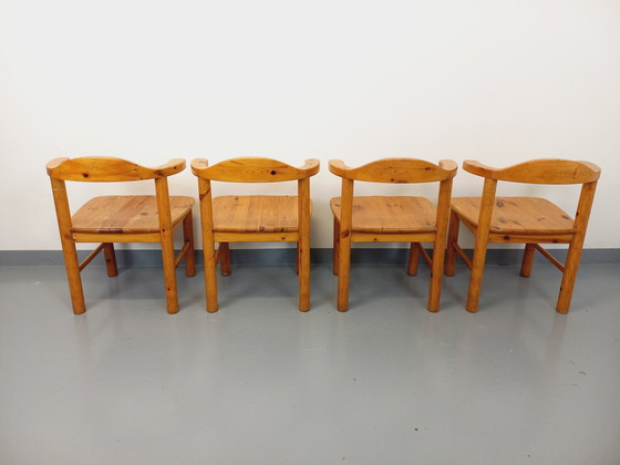 Image 1 of Suite von 4 Sesseln im Stil von Rainer Daumiller aus Kiefer aus den 60er 70er Jahren