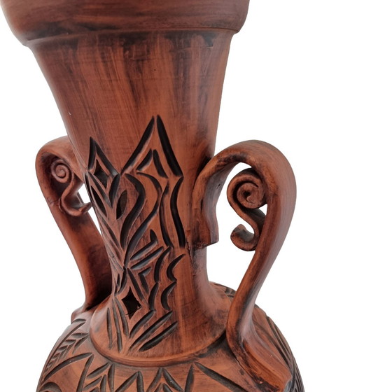 Image 1 of Grand vase vintage en céramique marron, 1960s