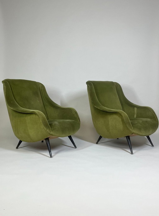 Ein Paar italienische Lounge-Sessel, 1960er Jahre