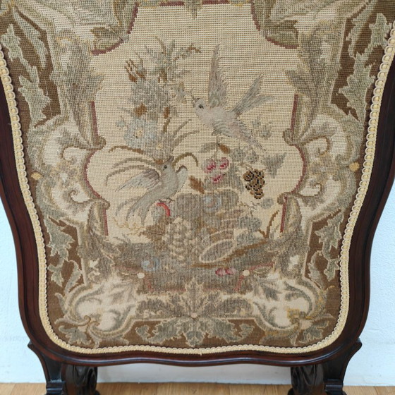 Image 1 of Antique Victorian Gobelin Fireplace Screen Walnut