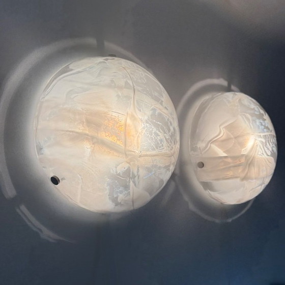 Image 1 of Paire d'encastrés hillebrand en verre de Murano, 1970