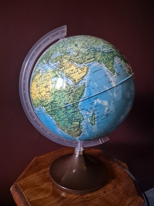 Mappamondo luminoso vintage | Ø 29 cm | Mappamondo retrò