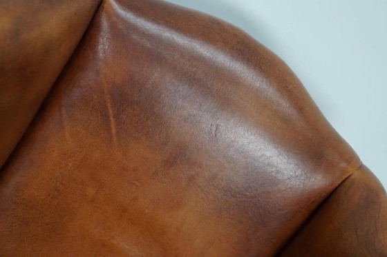 Image 1 of Vintage Nederlandse cognackleurige leren clubfauteuil