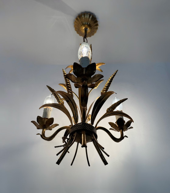 Image 1 of Lustre épi de blé doré Hans KOGL années 70