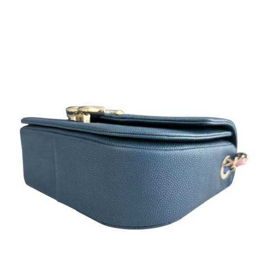 Image 1 of Chanel Coco Curve Cuba - Caviar Medium Quilted Dark Blue Gold Hardware Series 23