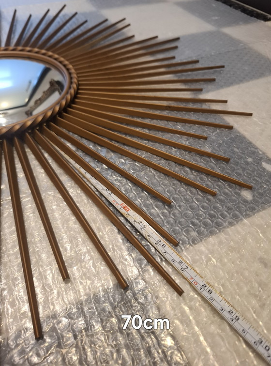 Image 1 of Espejo sol de 70cm, marca Chaty Vallauris, firmado a partir de 1960.