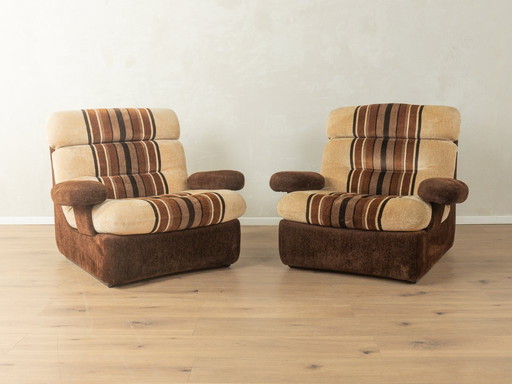 2x Space Age Sesselset aus den 1970er Jahren in Velours