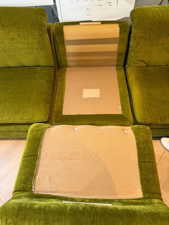 Image 1 of Divano modulare vintage in velluto verde muschio