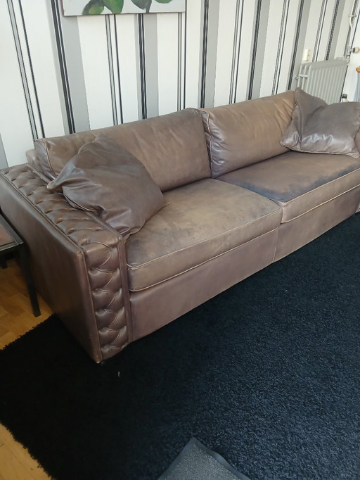 Leather sofa brown