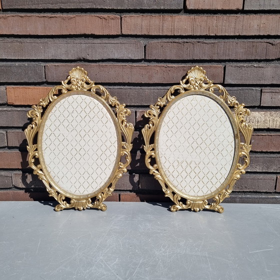 Image 1 of Italian baroque metal frames for photos or paintings, etc. (Internal dimensions 22x17 cm)