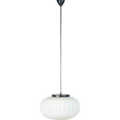 Vintage hanglamp met opaal glazen kap van Napako, Tsjecho-Slowakije 1960